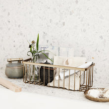 Load image into Gallery viewer, Brass bathroom basket 11x28