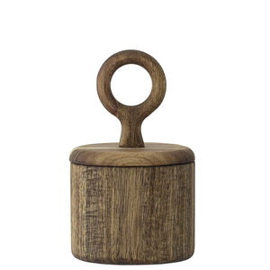 ACACIA WOOD POT AND LID 9X15