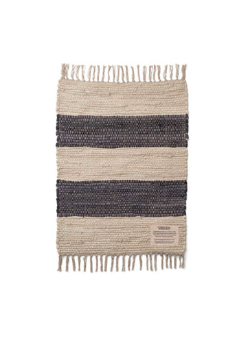 Beige & charcoal striped rug