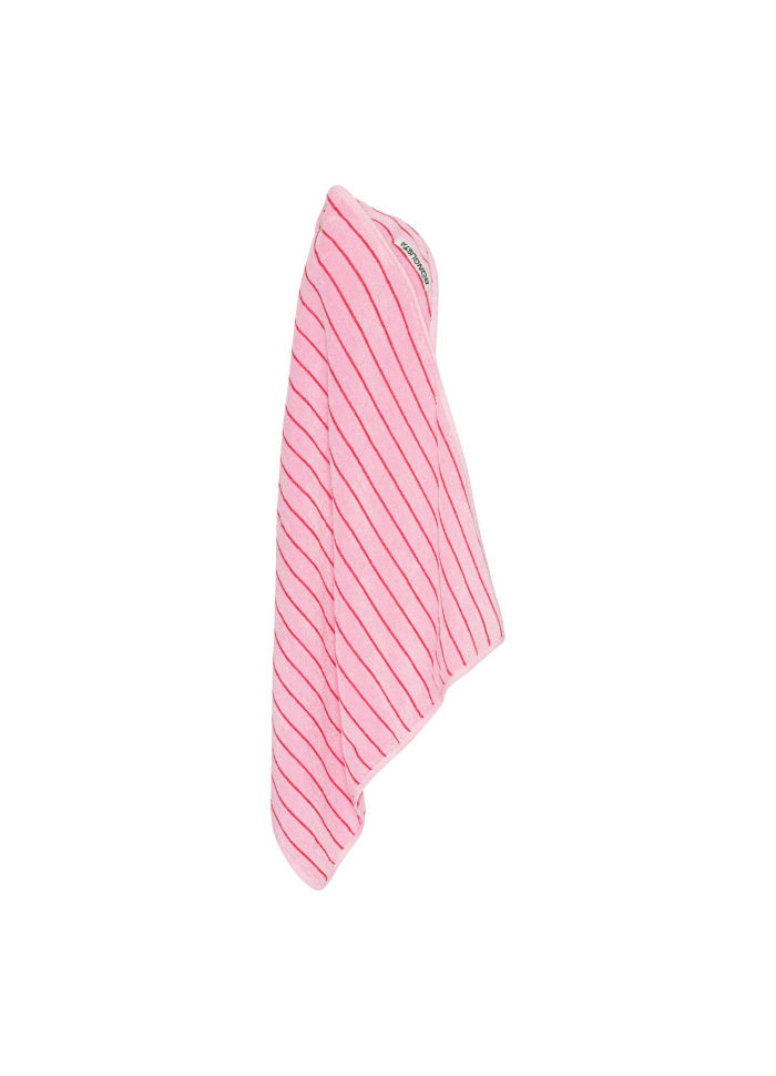 Pink & red striped baby poncho towel